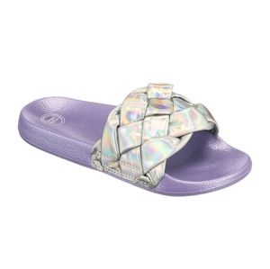 WONDER NATION Girls Iridescent Braid Slide Sandals